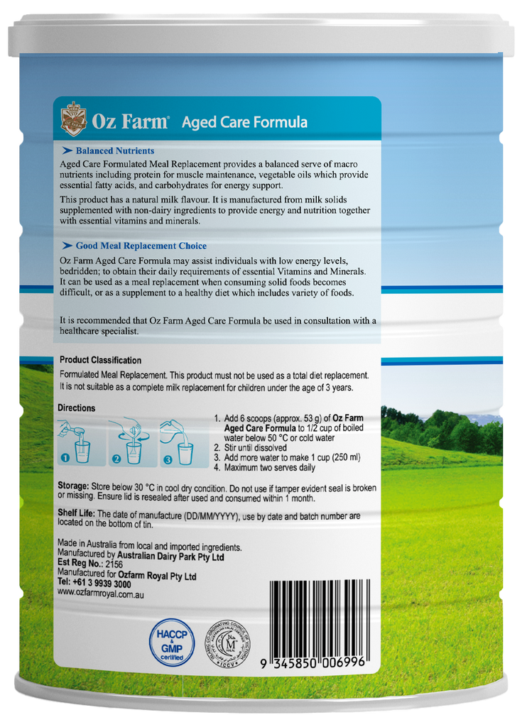 Oz Farm Health Care Aged Care Formula 900g