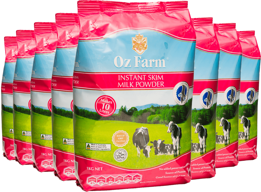 Oz Farm Instant Skim Cream Milk Powder (8 * 1KG)