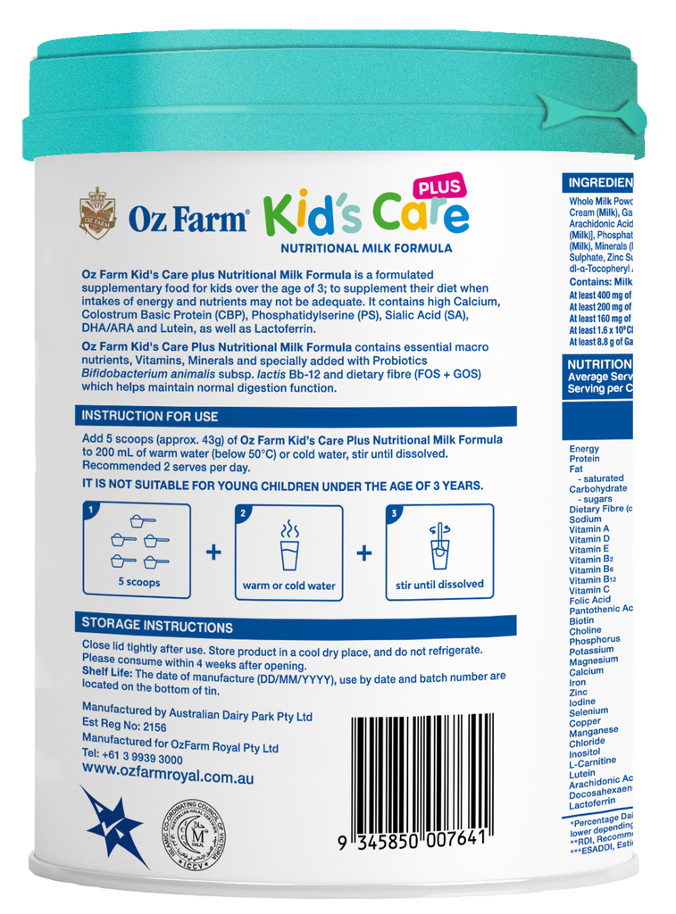 Oz Farm Kid's Care Plus 6 * 800g